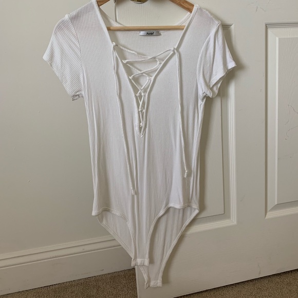Papaya Tops - White body suit- worn once